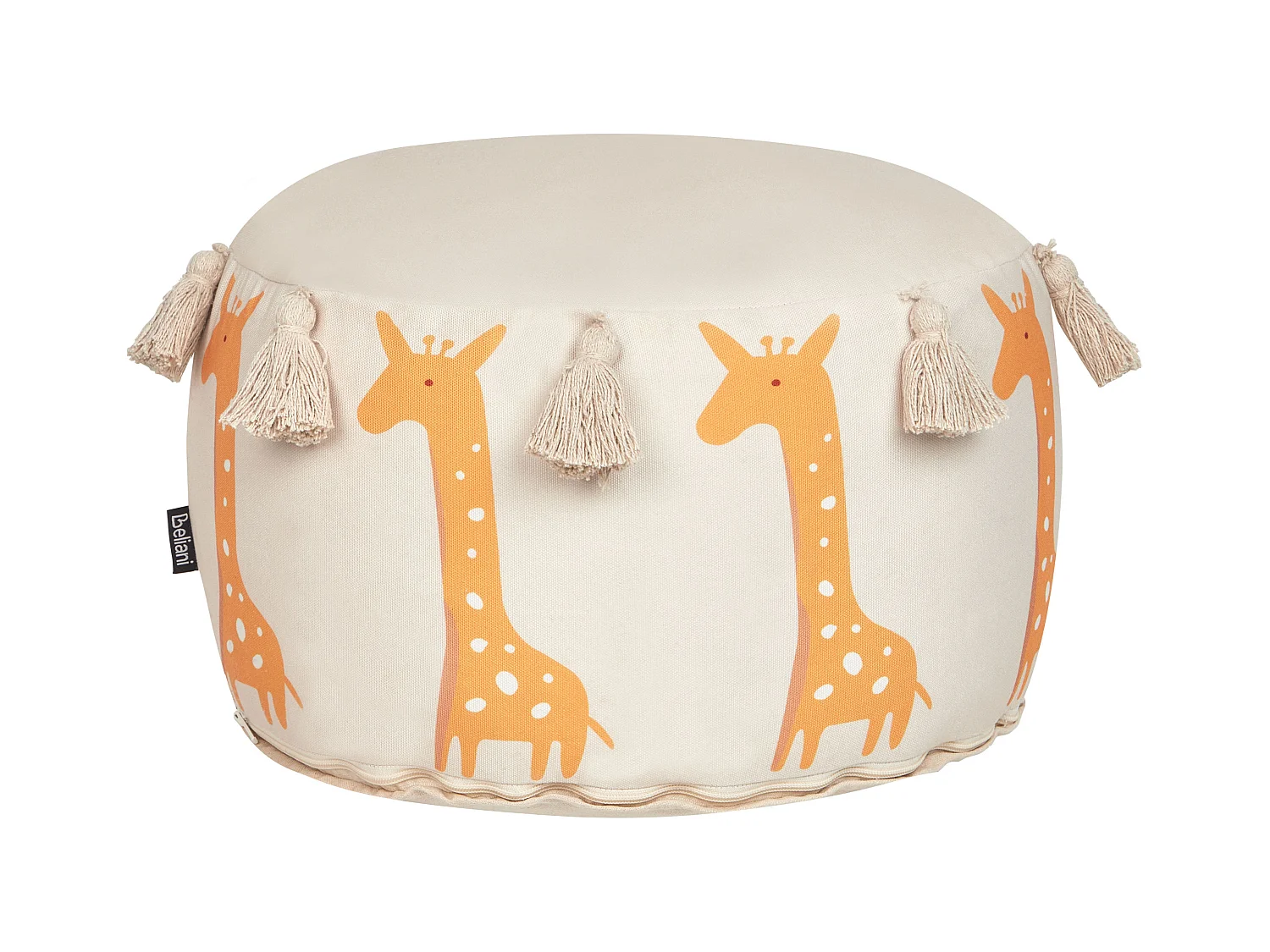 Kinderpoef KARTEE Katoen Beige 45 cm 45 cm 25 cm