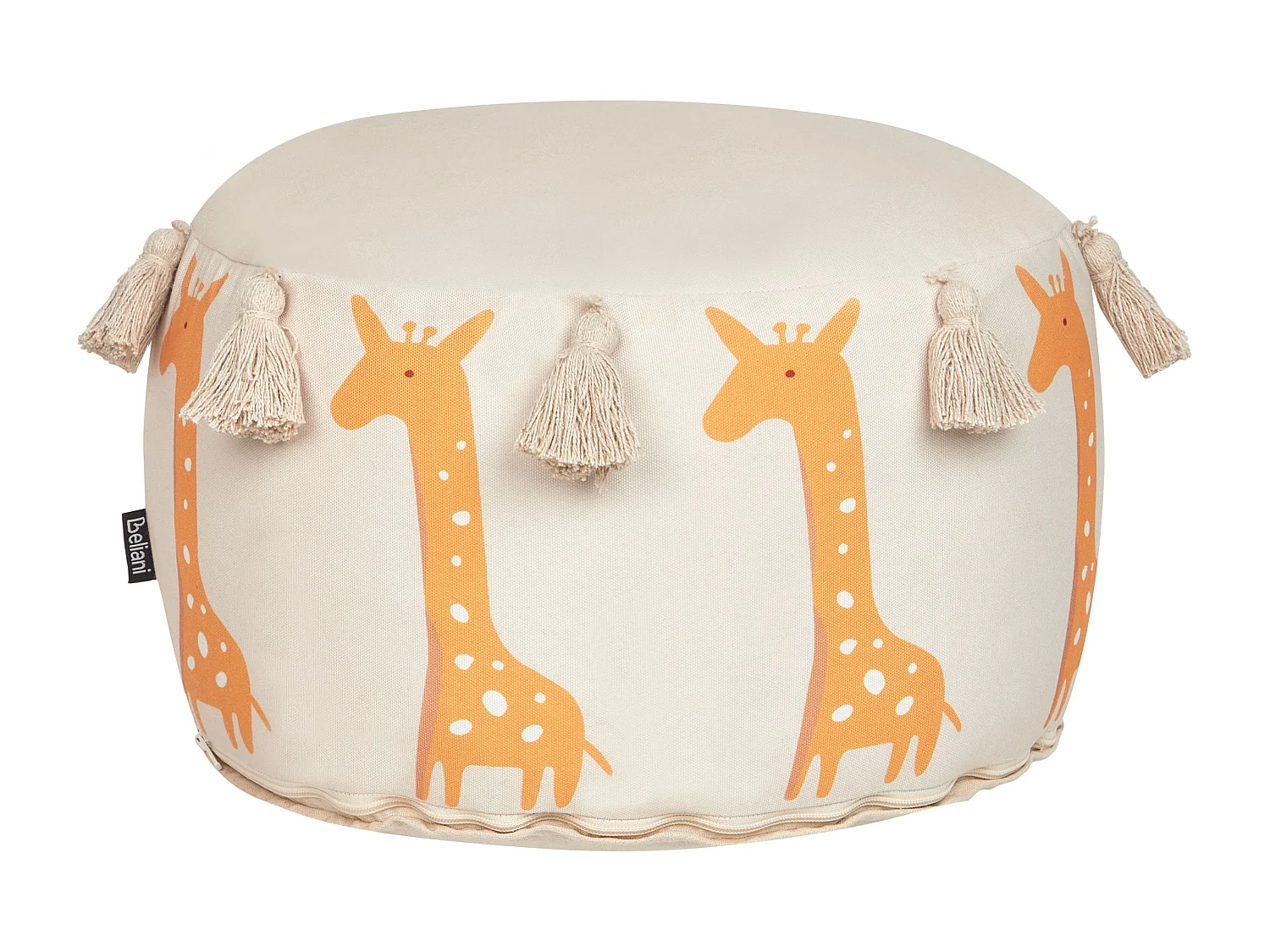 Kinderpoef KARTEE Katoen Beige 45 cm 45 cm 25 cm