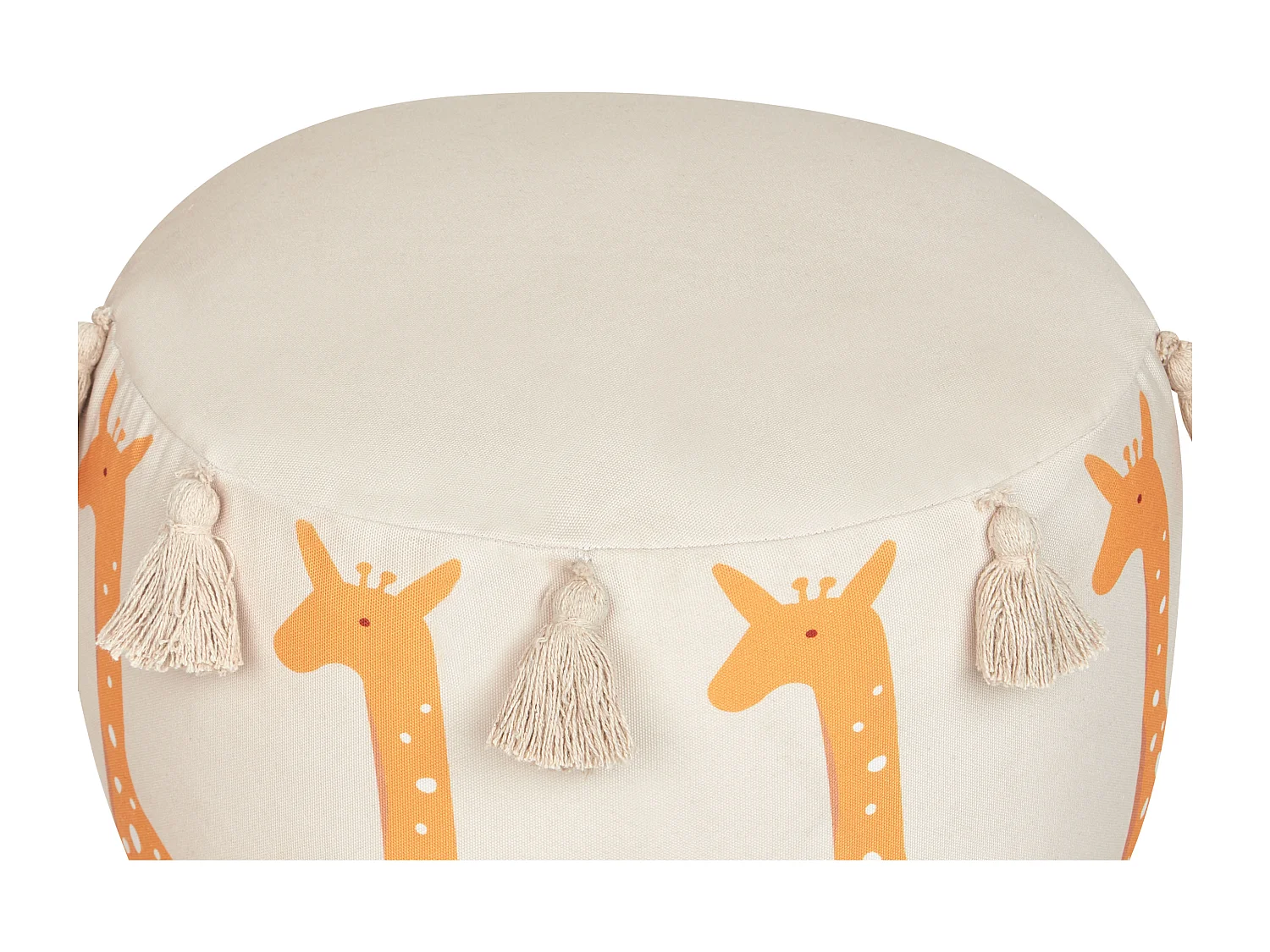 Kinderpoef KARTEE Katoen Beige 45 cm 45 cm 25 cm