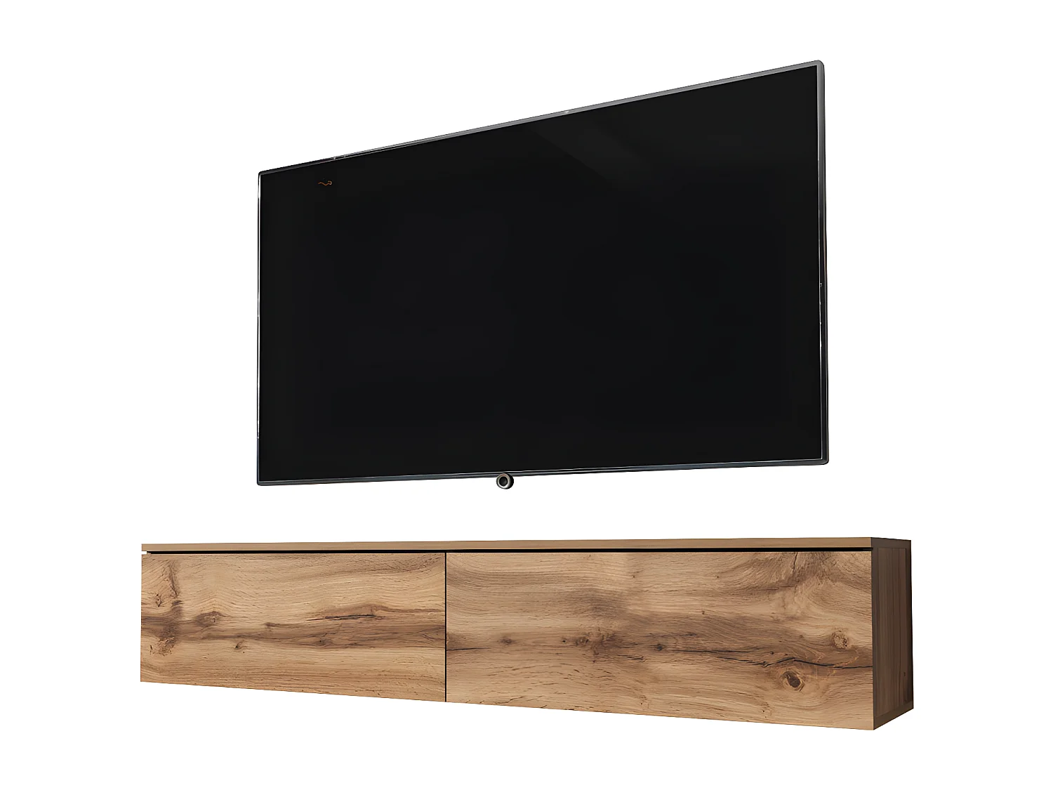 Meuble TV - 140 cm - chêne wotan - sans LED - KANE