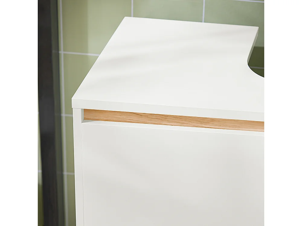 SoBuy BZR78-W Meuble sous-Lavabo, Meuble sous Vasque, Meuble Salle de Bain avec 2 Étages et 2 Portes