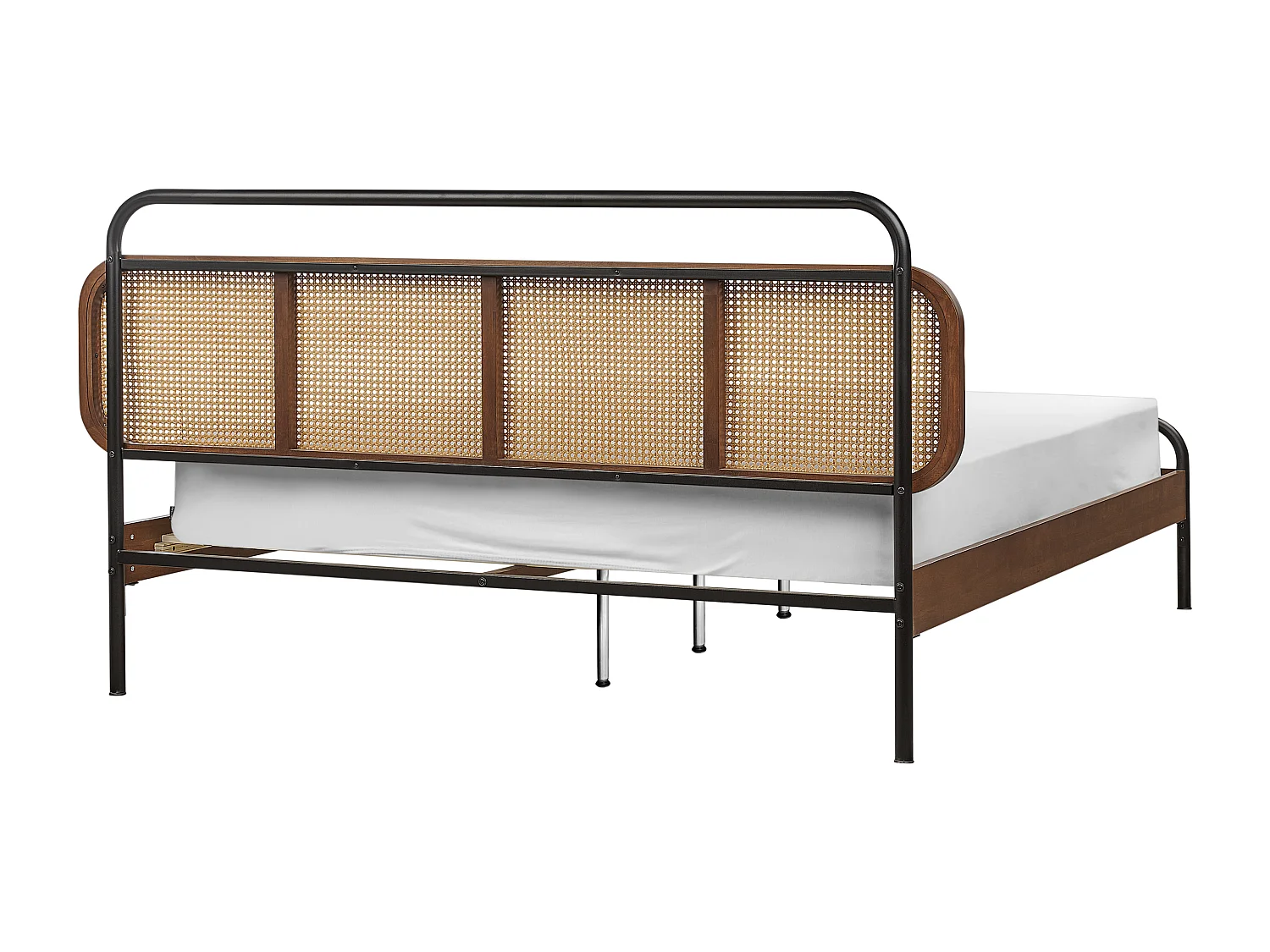 Lit avec sommier Rotin BOUSSICOURT 160 x 200 cm Marron foncé