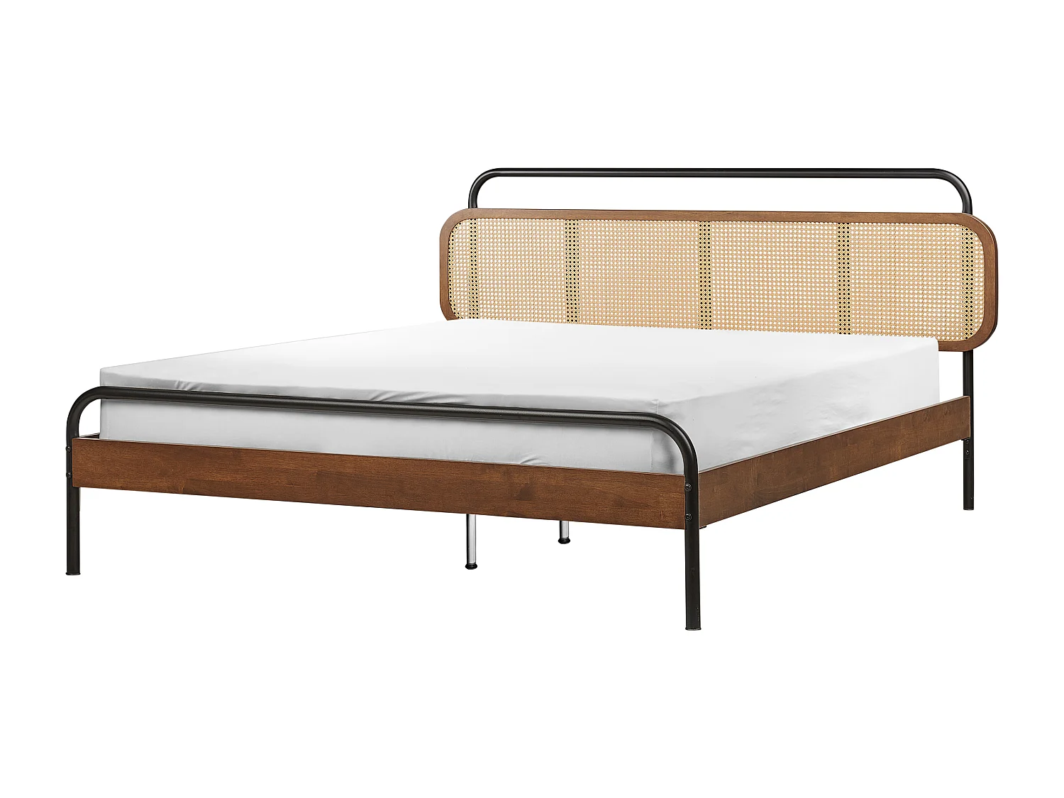 Cama Ratán BOUSSICOURT 160 x 200 cm Marrón oscuro