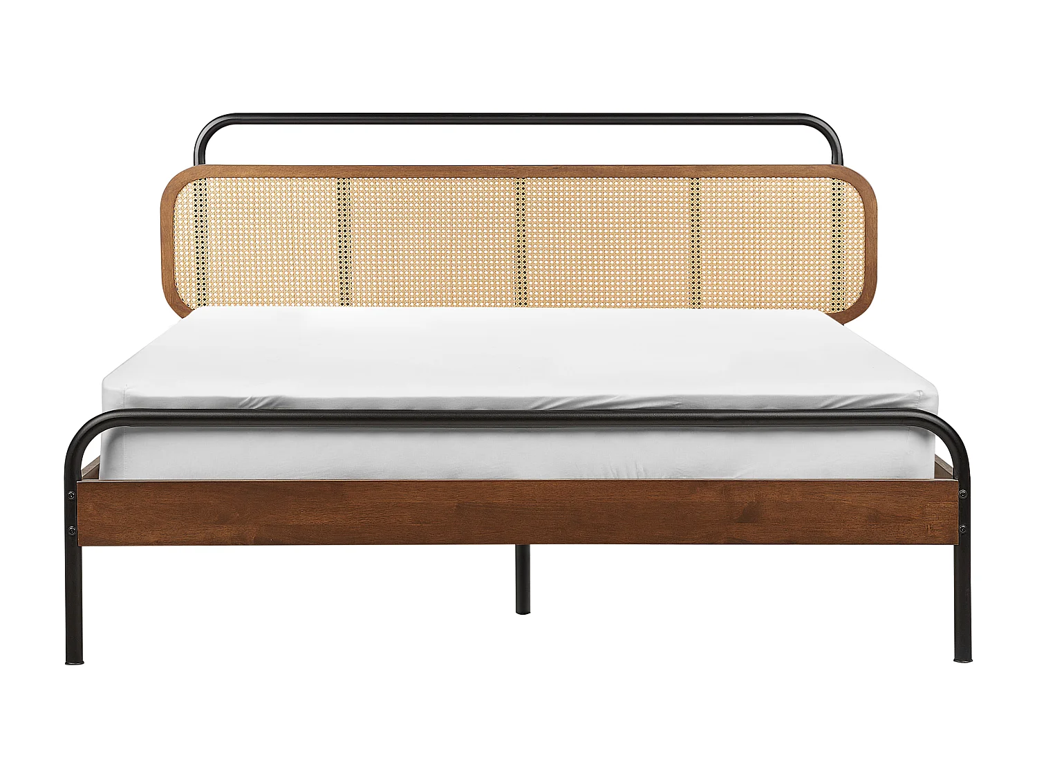 Cama Ratán BOUSSICOURT 160 x 200 cm Marrón oscuro