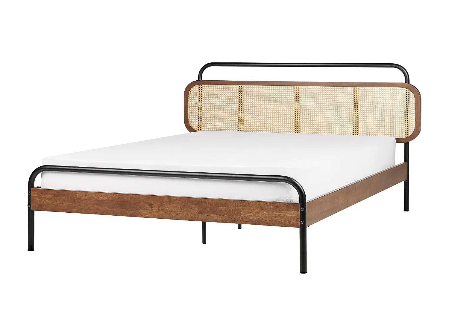 Lit avec sommier Rotin BOUSSICOURT 180 x 200 cm Marron foncé