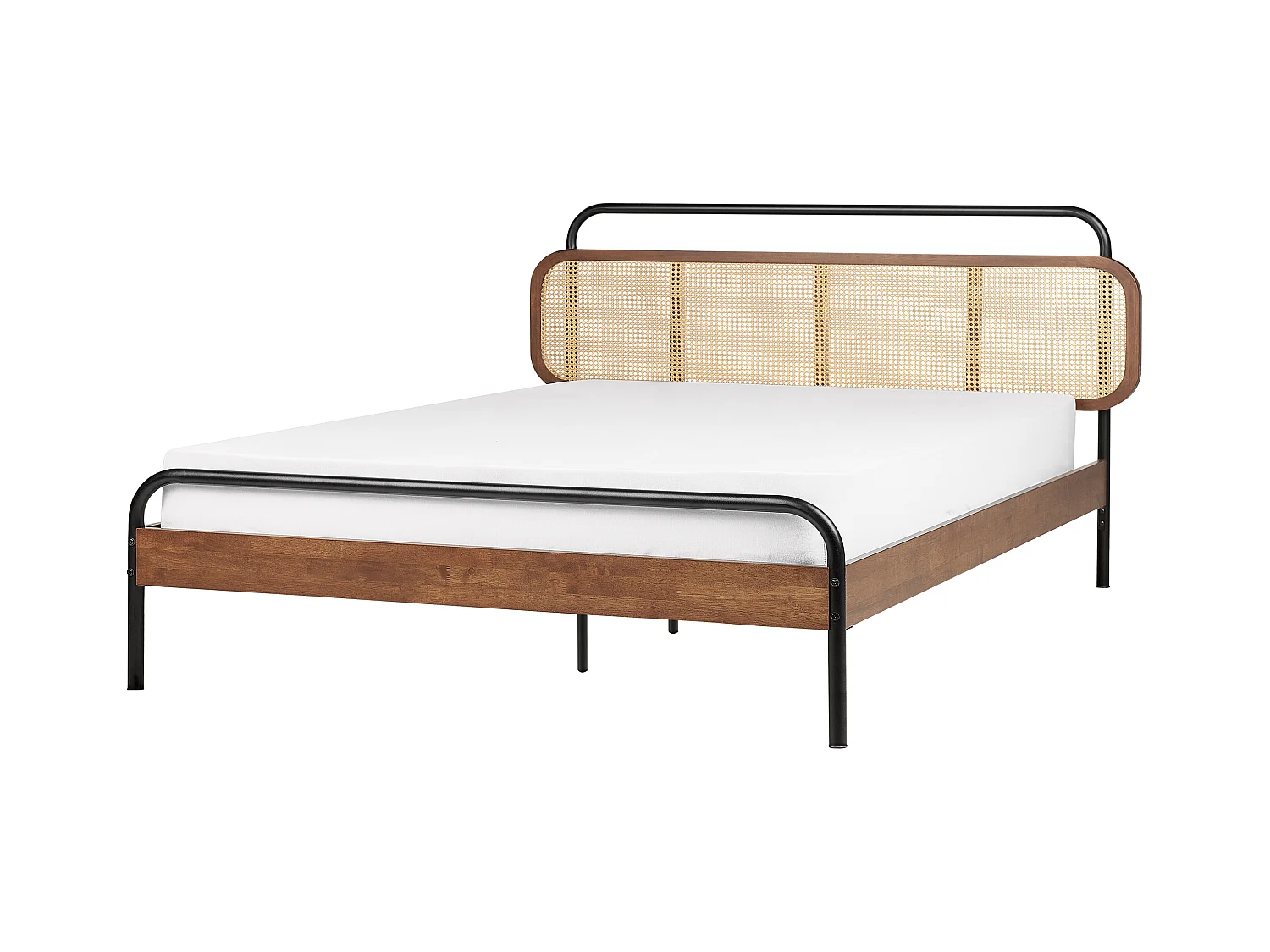 Bett mit Lattenrost Rattan BOUSSICOURT 180 x 200 cm Dunkelbraun