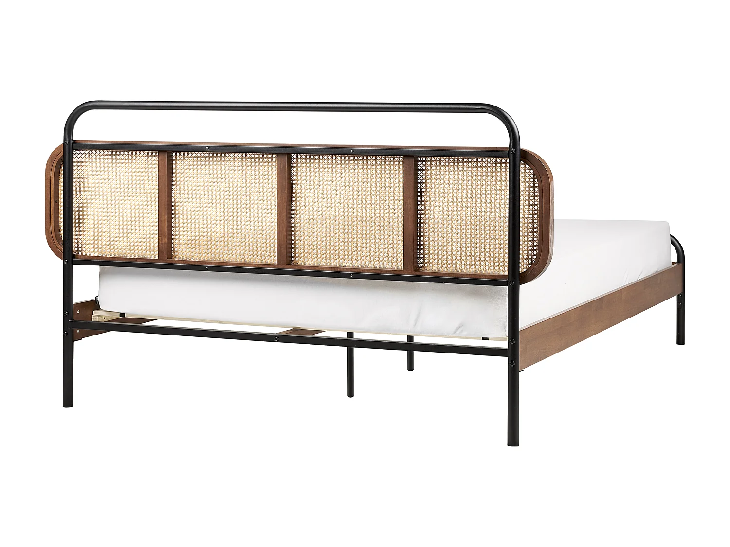 Lit avec sommier Rotin BOUSSICOURT 180 x 200 cm Marron foncé