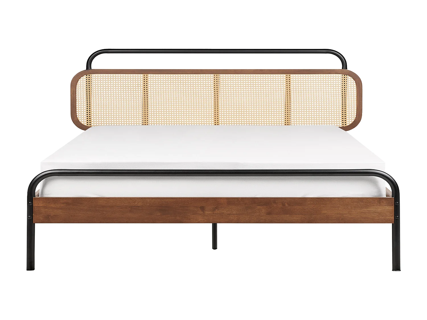 Lit avec sommier Rotin BOUSSICOURT 180 x 200 cm Marron foncé