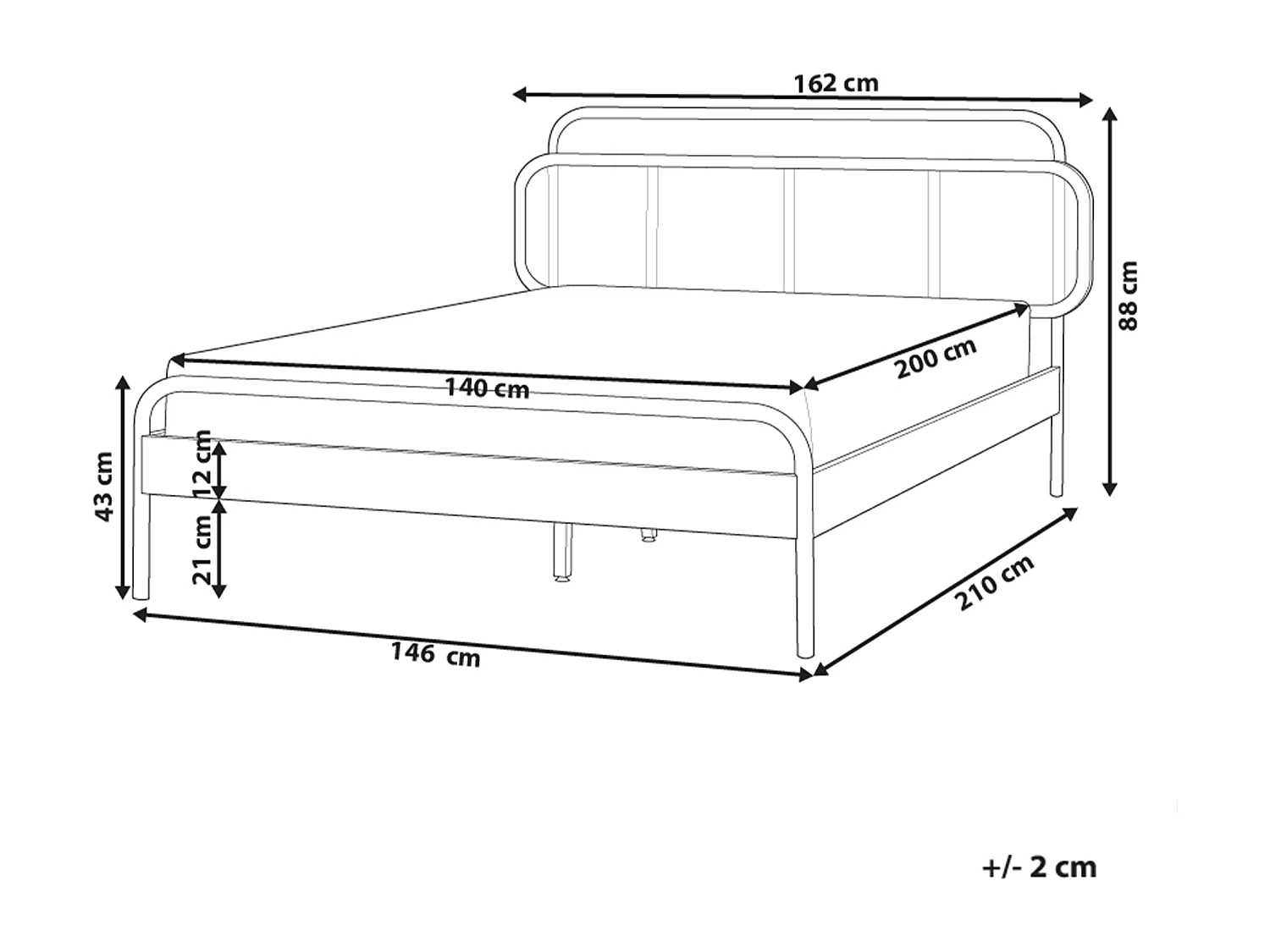 Bett mit Lattenrost Rattan BOUSSICOURT 140 x 200 cm Dunkelbraun