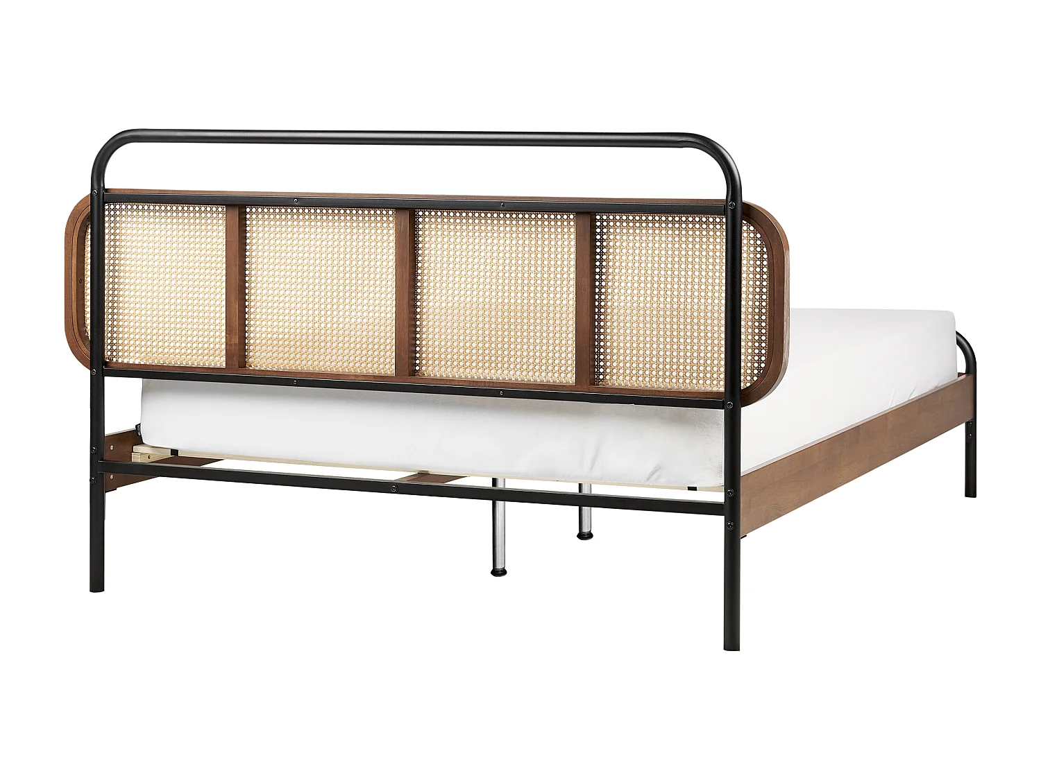 Bett mit Lattenrost Rattan BOUSSICOURT 140 x 200 cm Dunkelbraun
