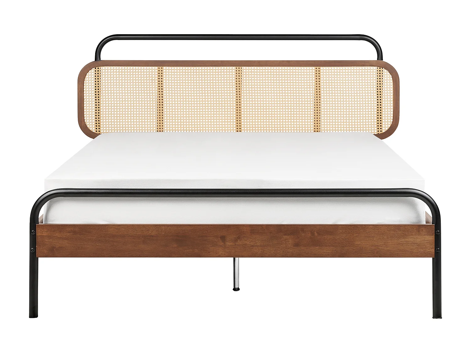 Lit avec sommier Rotin BOUSSICOURT 140 x 200 cm Marron foncé