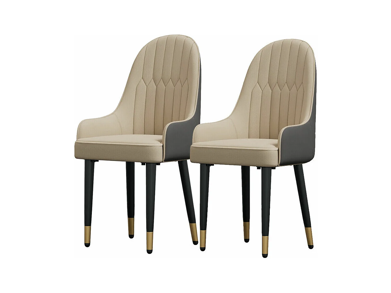 Sedie da pranzo set di 2 sedie da cucina comode poltrone da tavolo da pranzo in pelle 52x49x90cm - Bianco crema