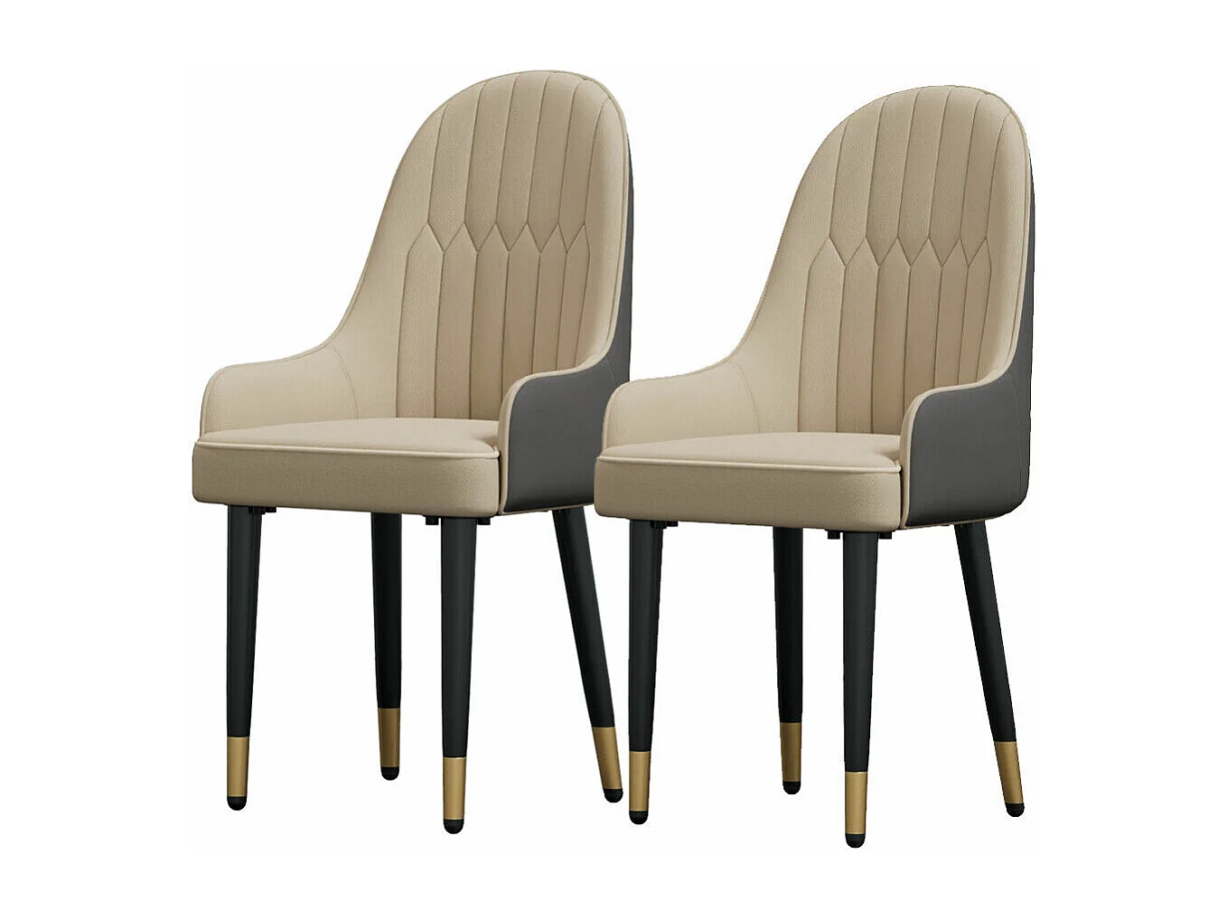 Chaises de Salle à Manger Lot de 2 Chaise de Cuisine Confortable Fauteuil de Table à Manger en Cuir 52x49x90cm - Crème Blanc