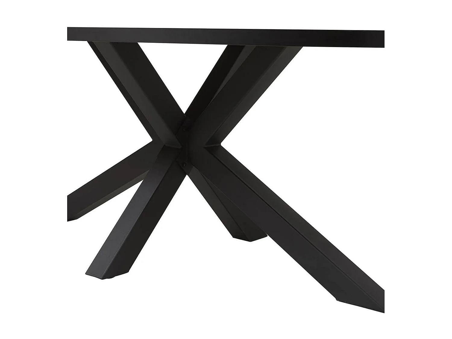 CANYON - Table Ovale 230cm Aspect Bois Piètement Etoile Métal Noir