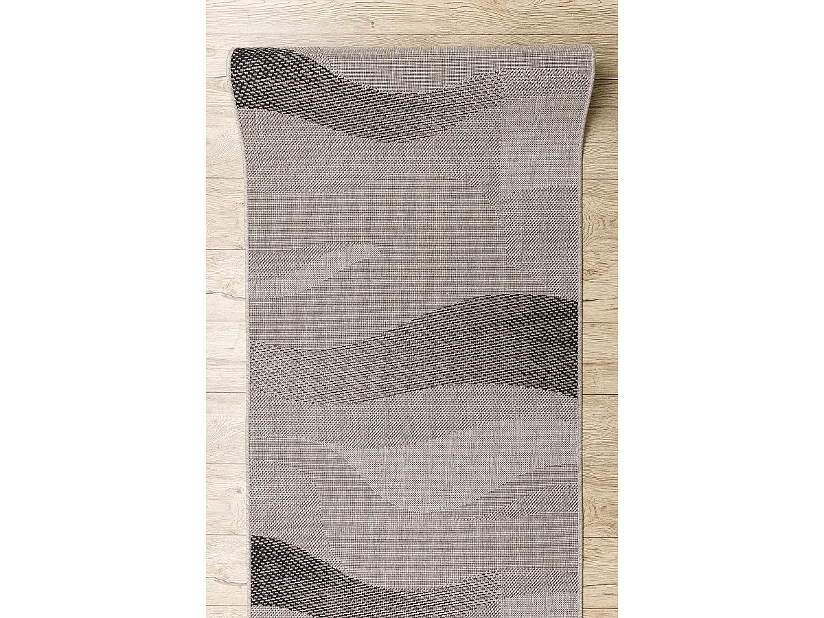 CHODNIK SIZAL FLOORLUX wzór 20212 silver / black 120 cm 120x510 cm