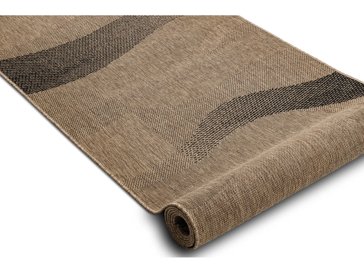 TAPIS DE COULOIR SIZAL FLOORLUX modèle 20212 café / noir 120x170 cm