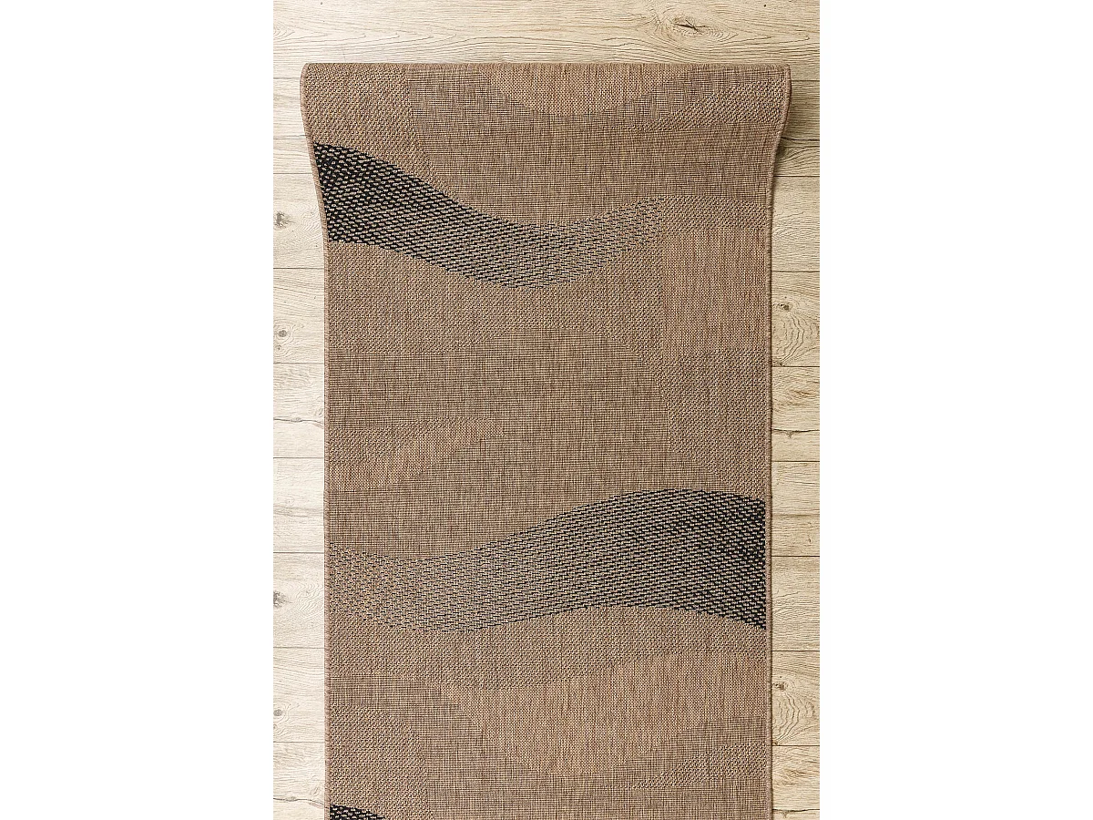 Vloerbekleding SISAL FLOORLUX patroon 20212 coffee / ZWART 120x270 cm