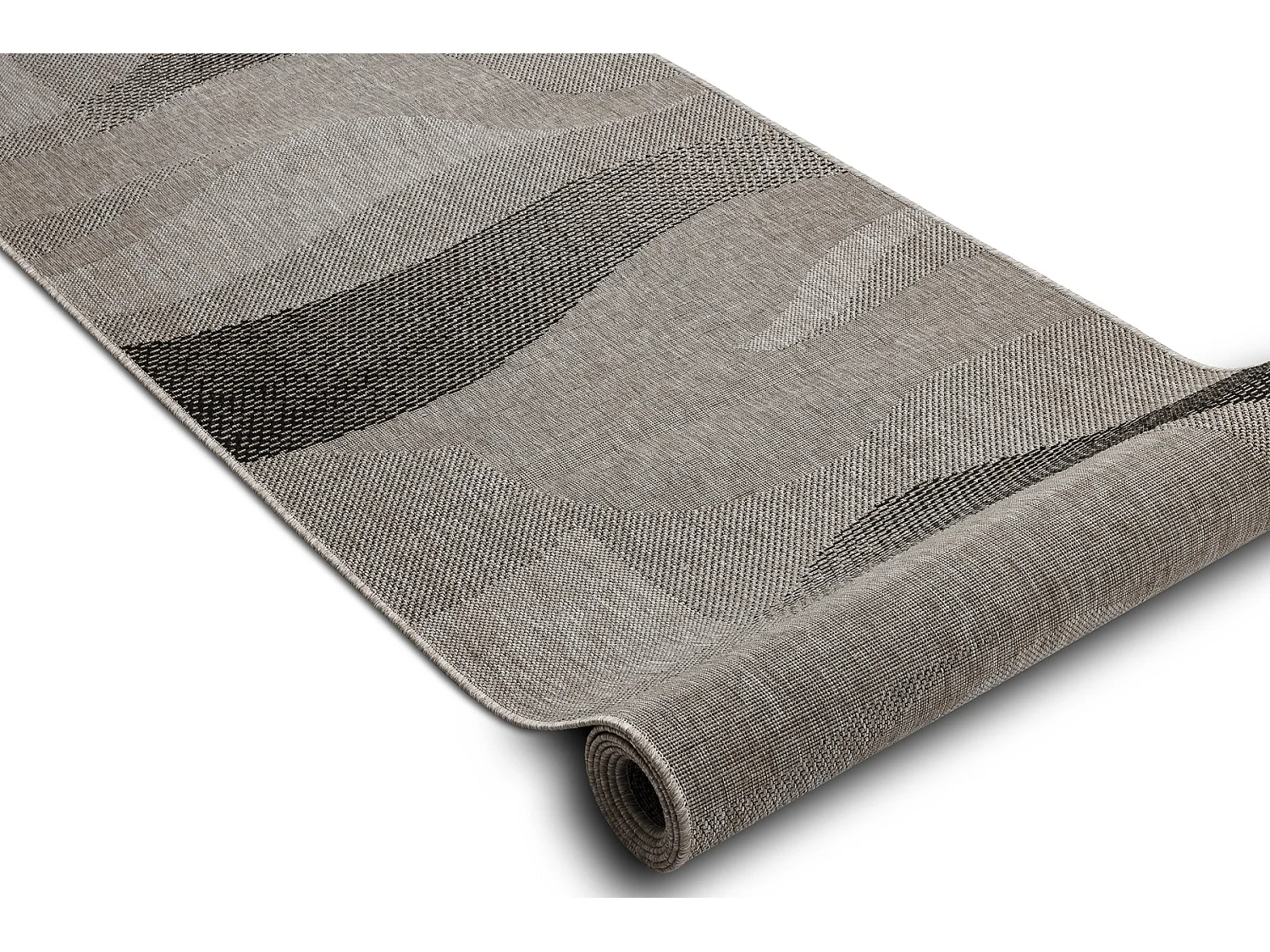 CHODNIK SIZAL FLOORLUX wzór 20212 silver / black 120 cm 120x750 cm
