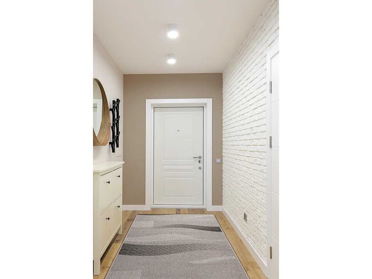 Vloerbekleding SISAL FLOORLUX patroon 20212 zilver / ZWART 100x900 cm