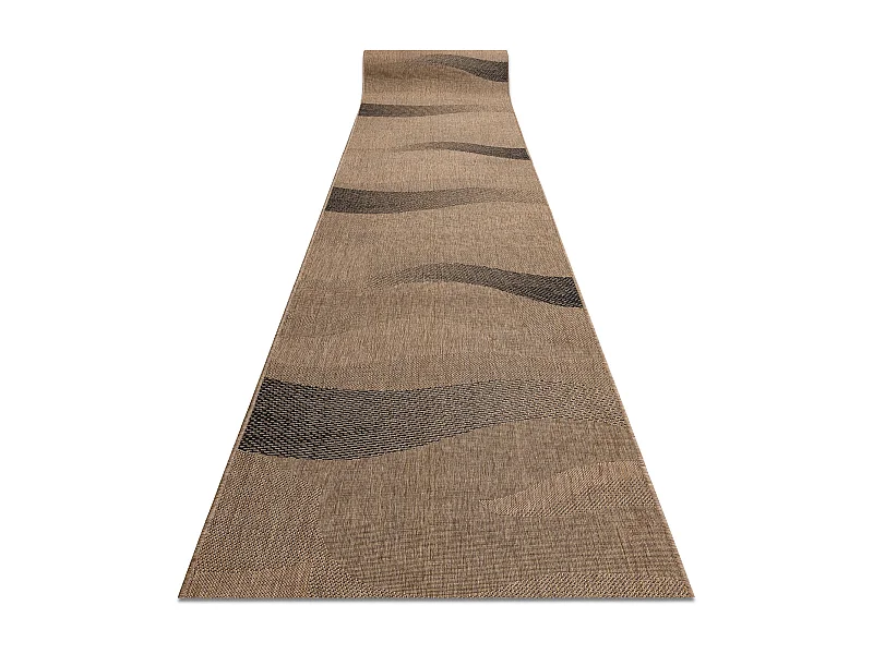 TAPIS DE COULOIR SIZAL FLOORLUX modèle 20212 café / noir 120x140 cm