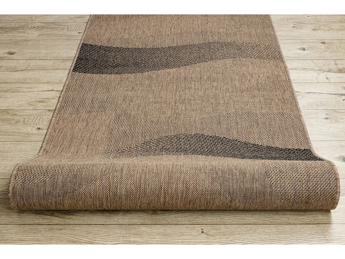 TAPIS DE COULOIR SIZAL FLOORLUX modèle 20212 café / noir 120x260 cm
