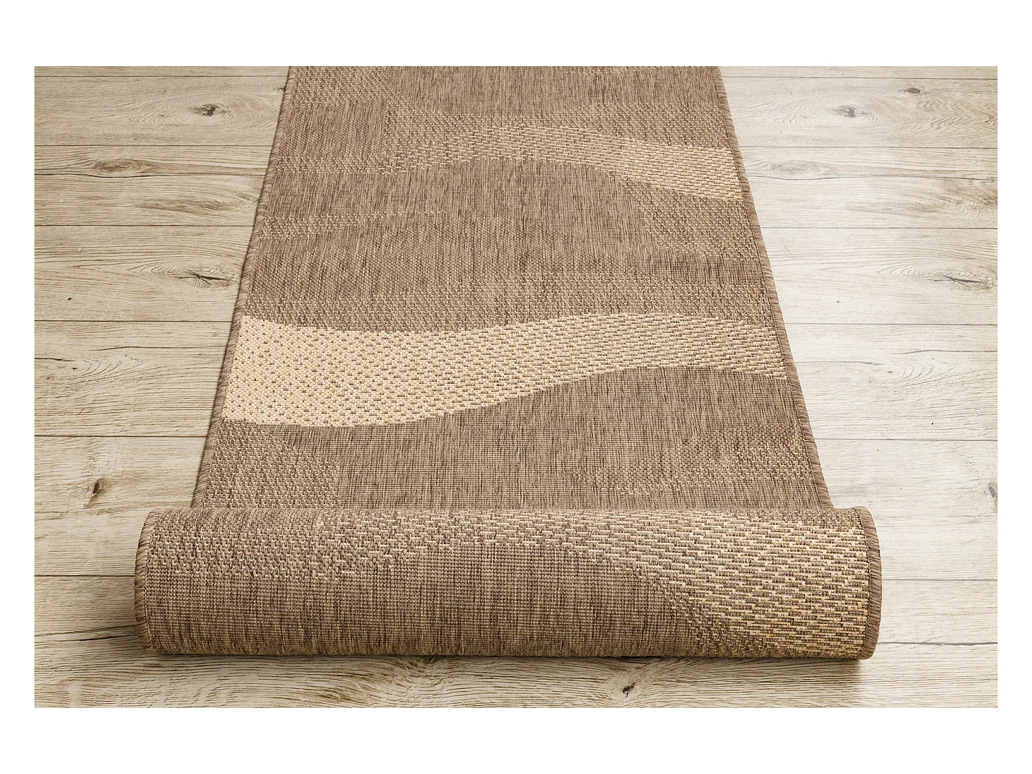 CHODNIK SIZAL FLOORLUX wzór 20212 coffee / mais 80 cm 80x150 cm