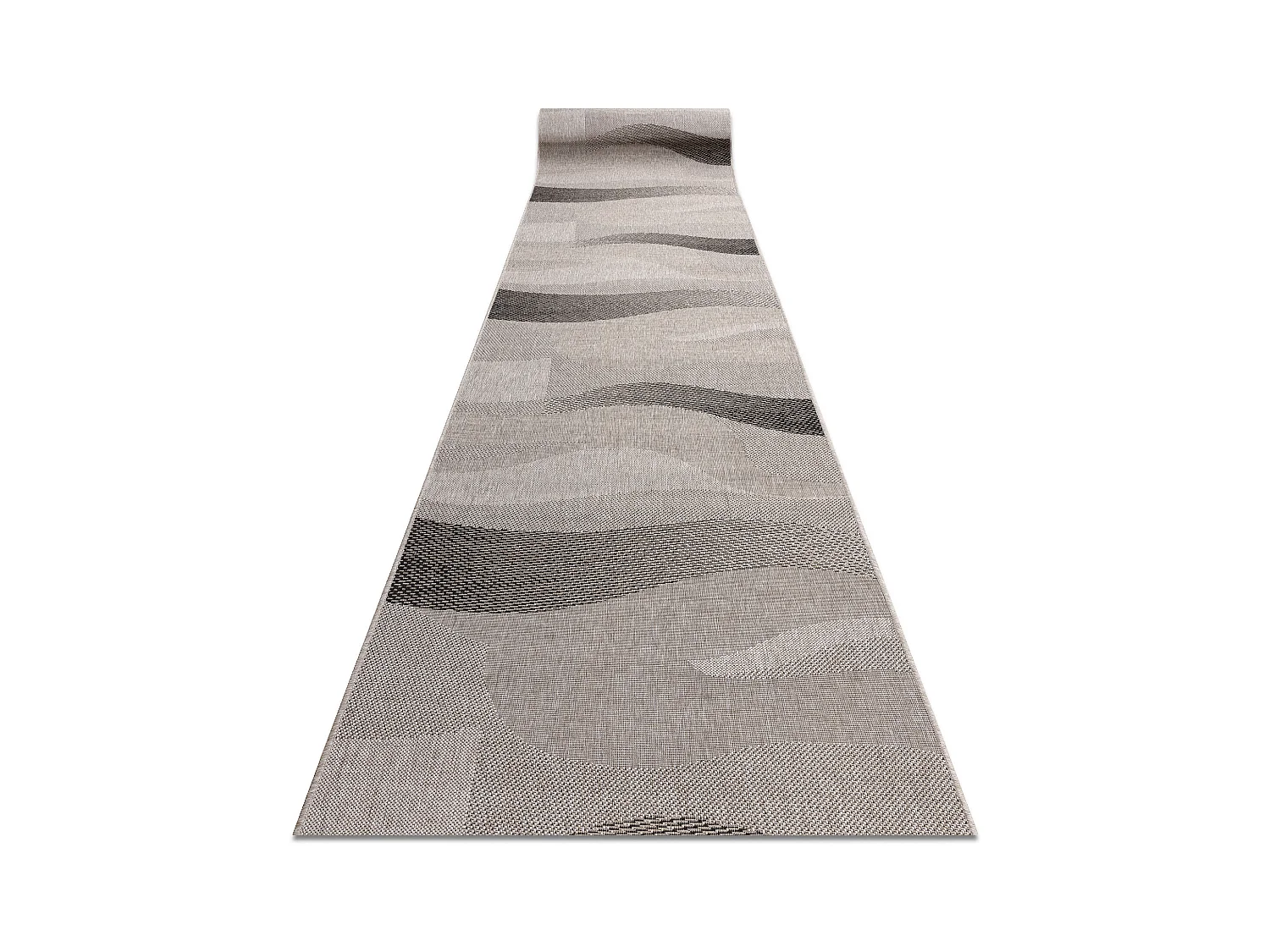 TAPIS DE COULOIR SIZAL FLOORLUX modèle 20212 argentin / noir 80x170 cm