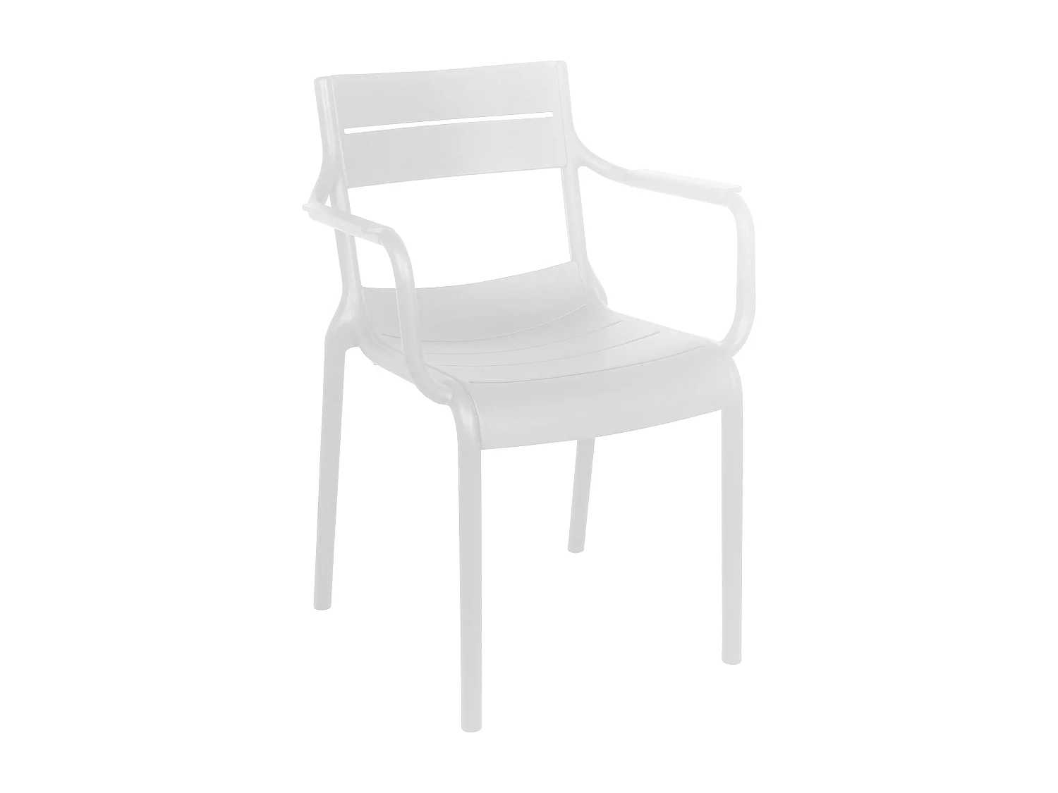 Lot de 4 fauteuils de terrasse en plastique blanc