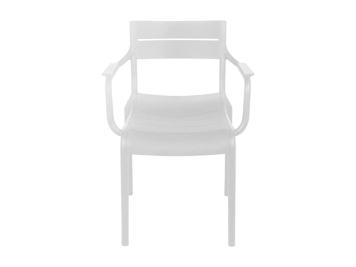 Lot de 4 fauteuils de terrasse en plastique blanc