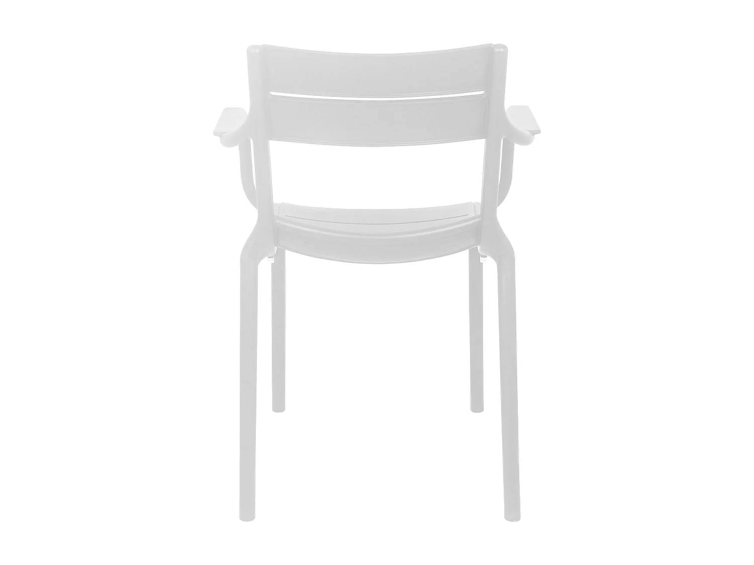 Lot de 4 fauteuils de terrasse en plastique blanc