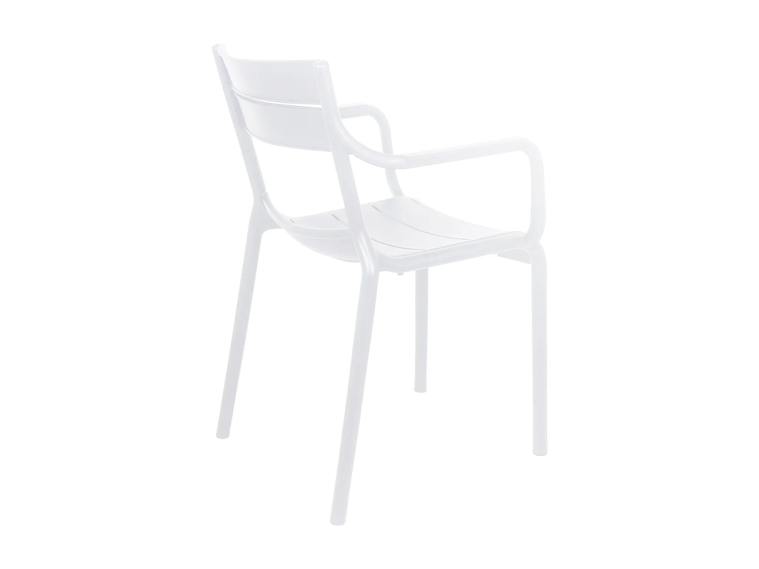 Lot de 4 fauteuils de terrasse en plastique blanc