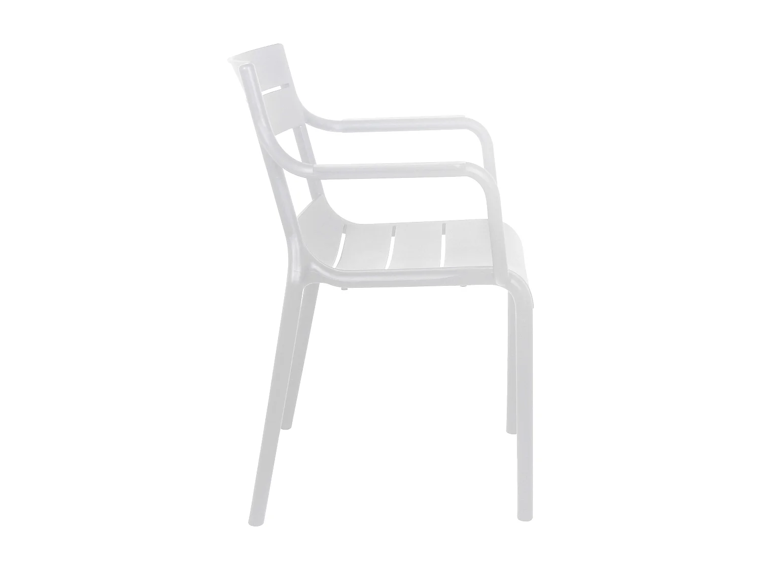 Lot de 4 fauteuils de terrasse en plastique blanc