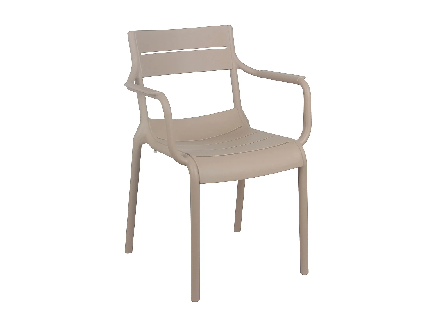 Set van 4 beige kunststof terrasfauteuils