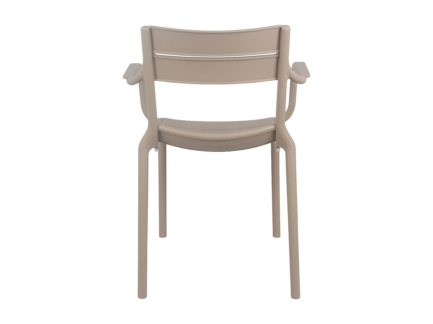 Lot de 4 fauteuils de terrasse en plastique beige