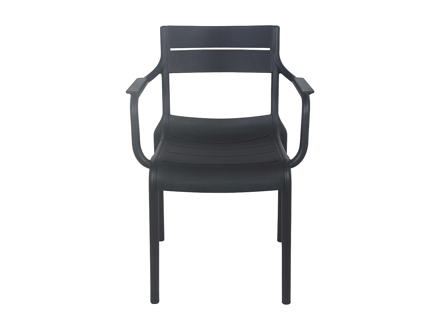 Lot de 4 fauteuils de terrasse en plastique noir