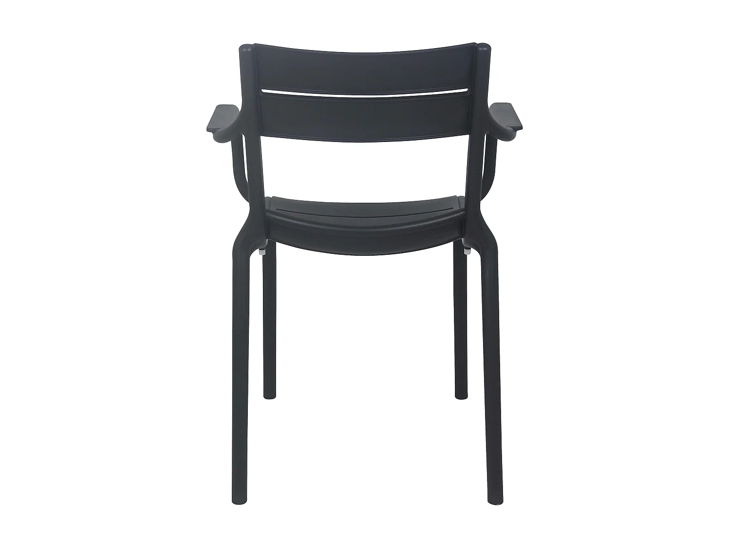 Lot de 4 fauteuils de terrasse en plastique noir