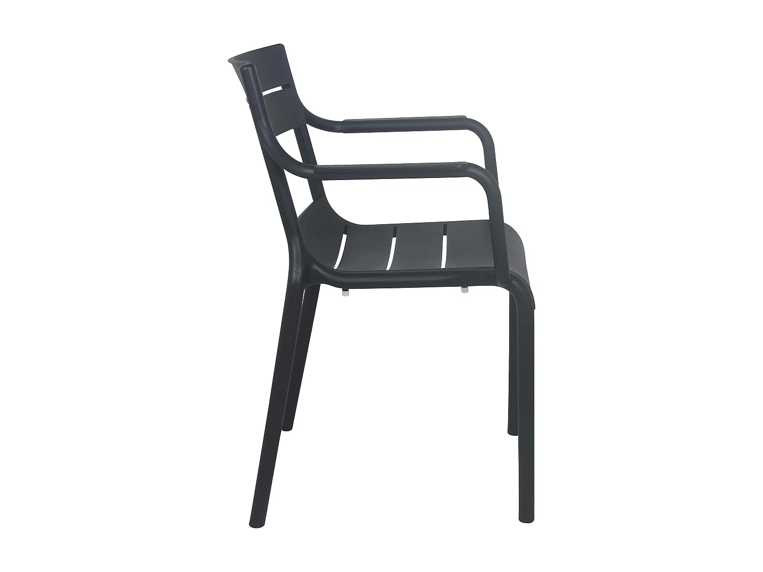 Lot de 4 fauteuils de terrasse en plastique noir