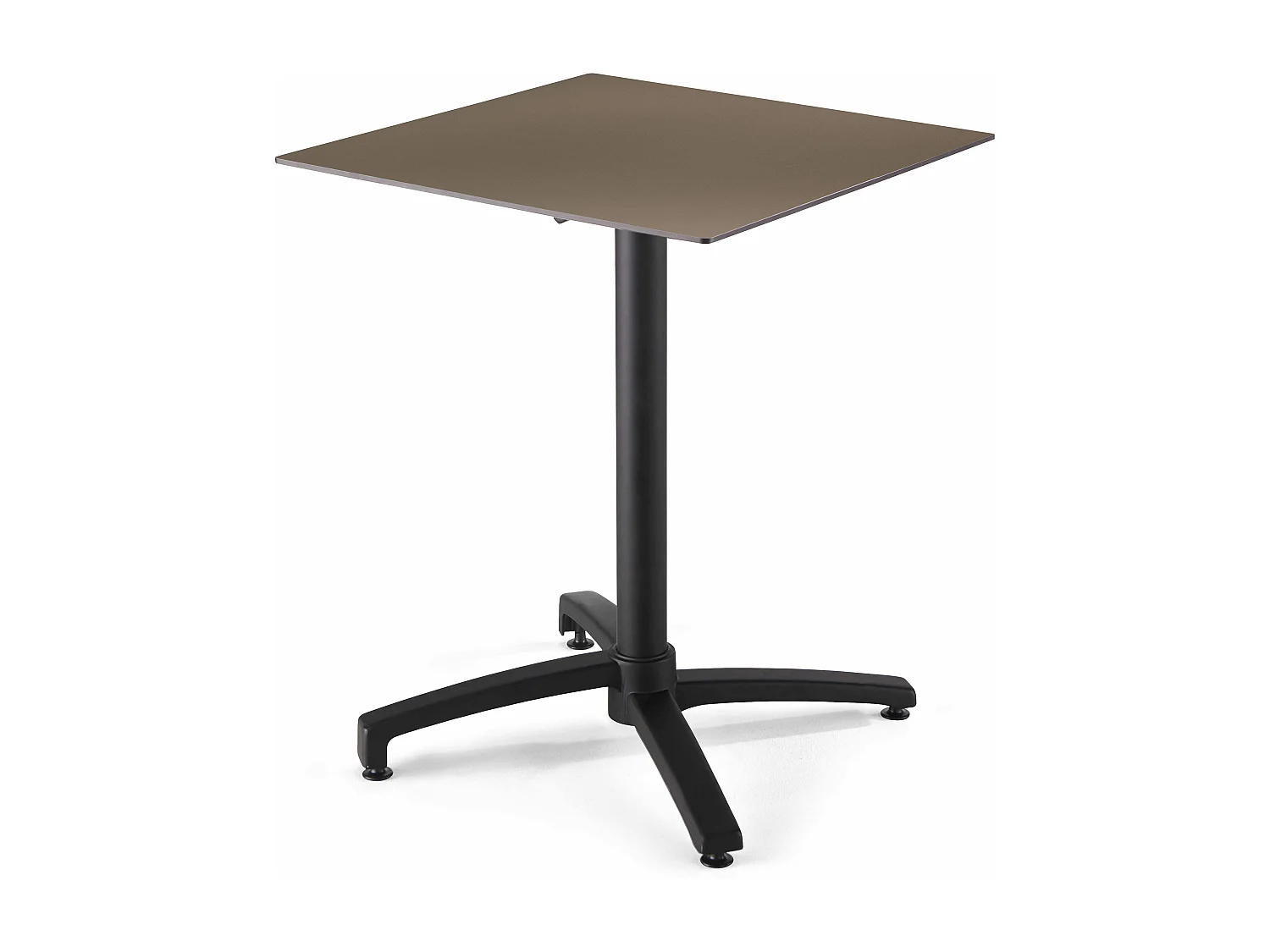 60x60 cm taupe verstelbare tafel met 2 taupe fauteuils