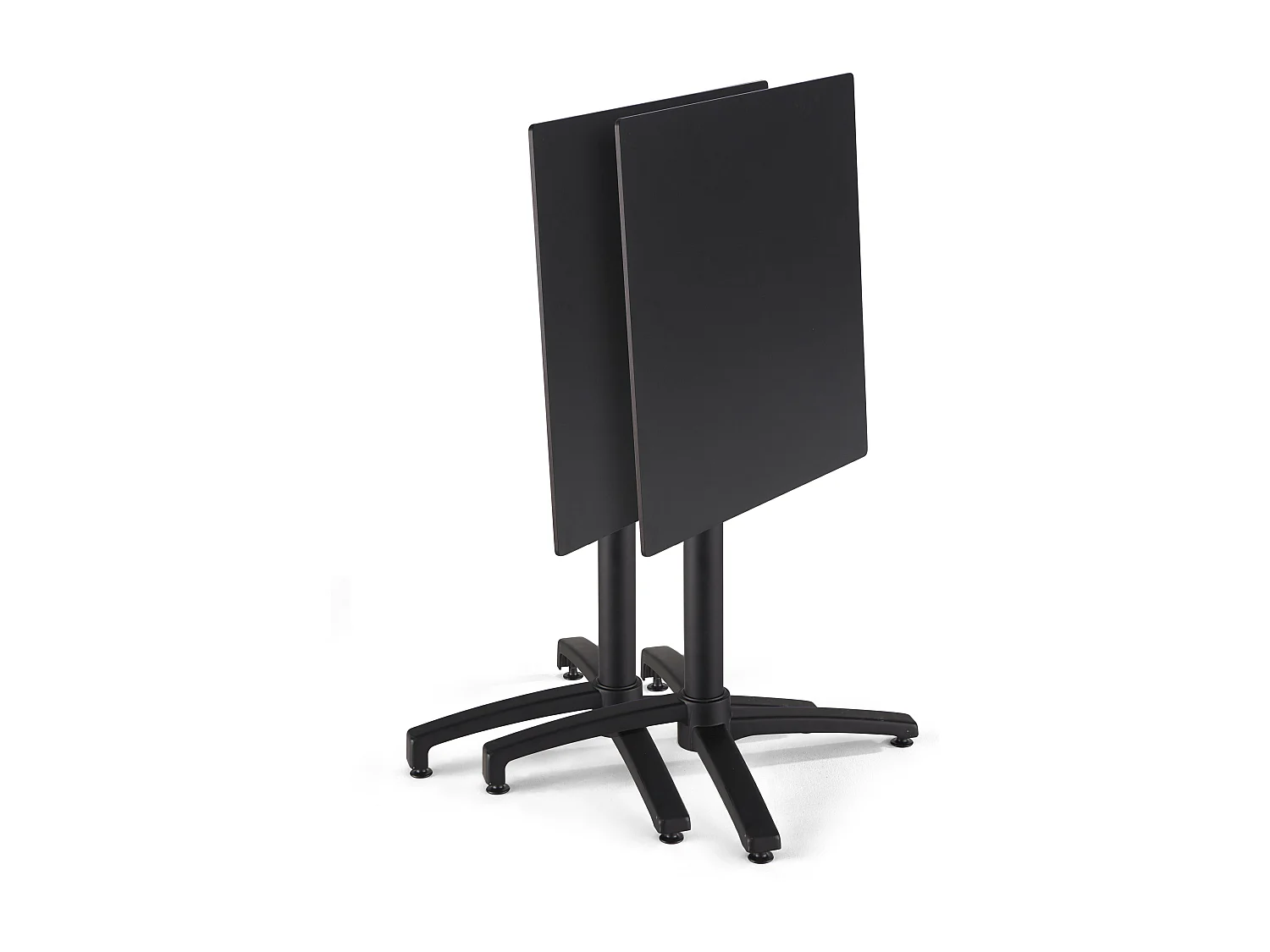 Ensemble table 60 cm noir et 2 fauteuils en métal taupe