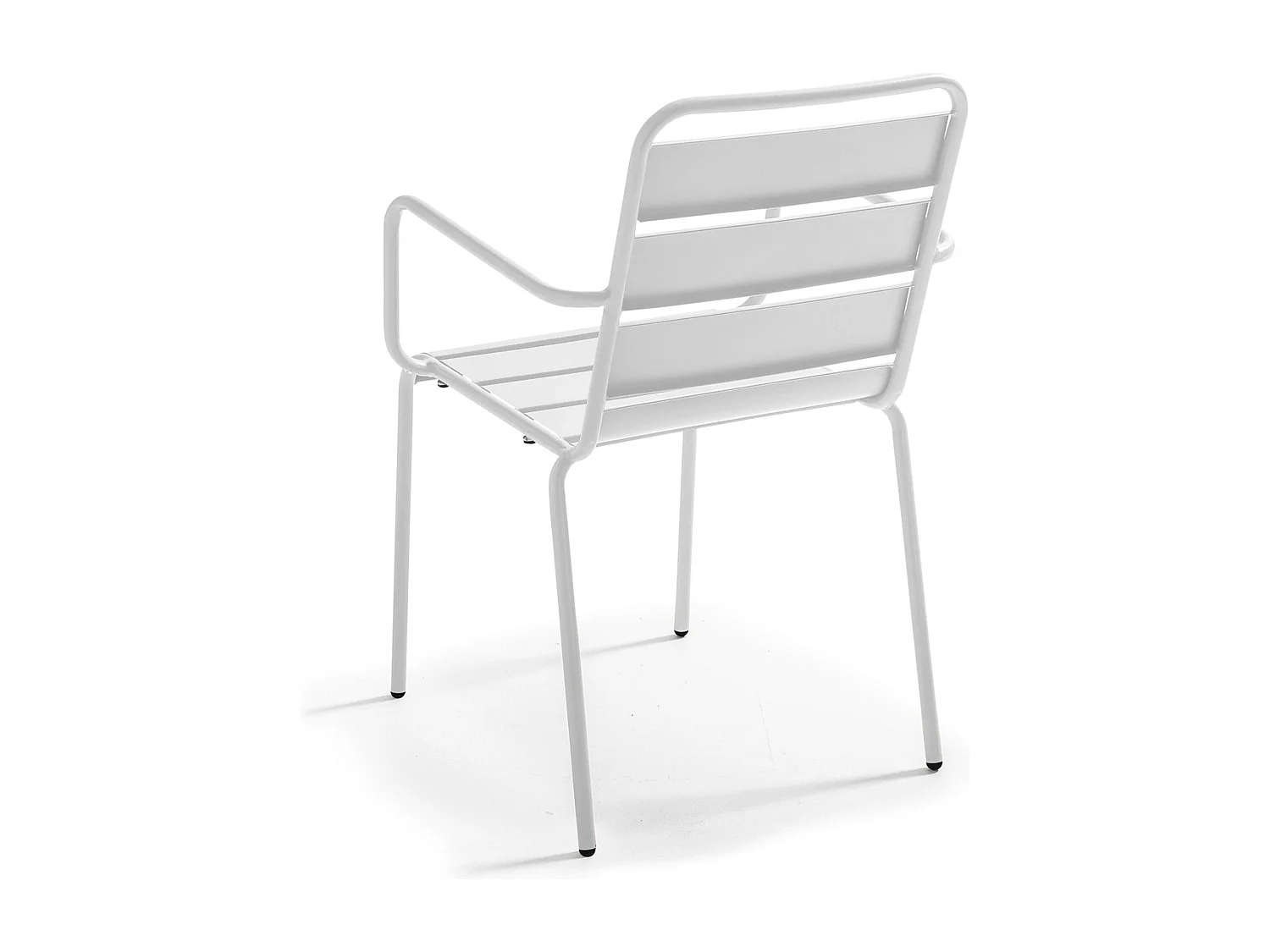 Ensemble table 60 cm chêne naturel et 4 chaises en métal blanc