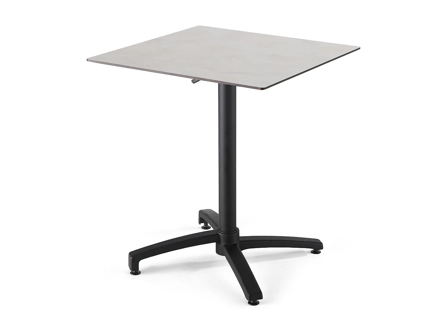 Ensemble table 70 cm gris clair et 2 chaises en métal taupe