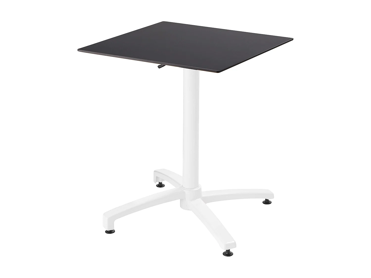 Ensemble table 60 cm noir et 4 chaises en métal gris