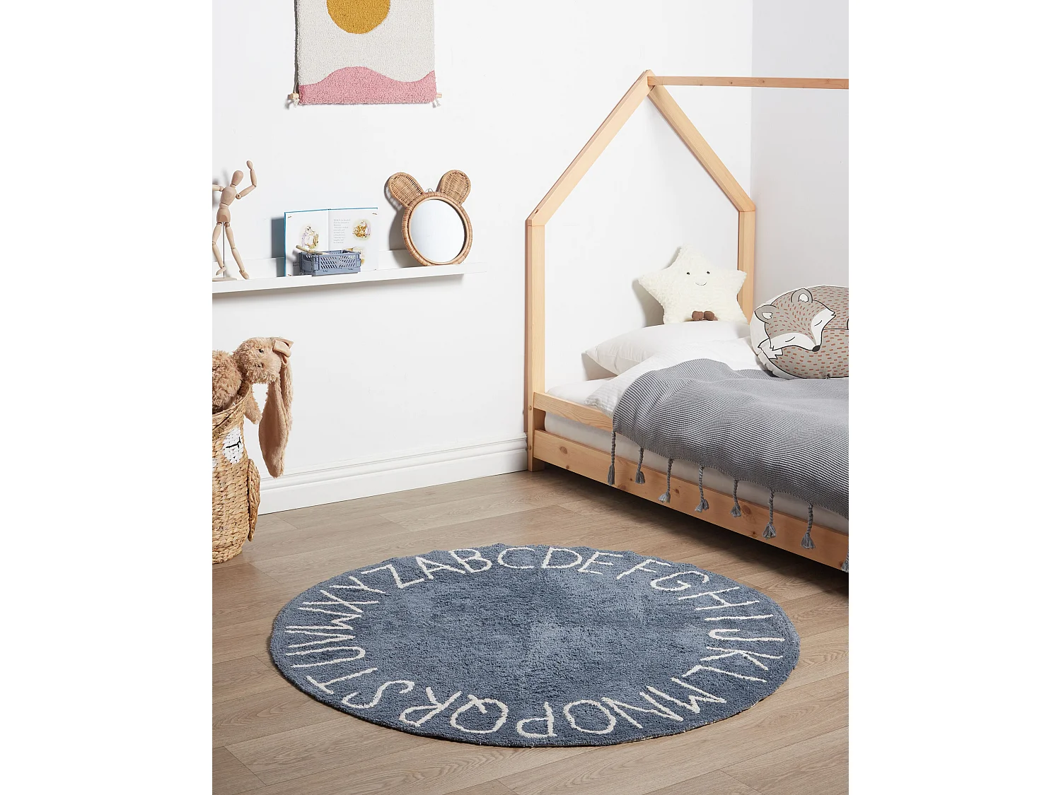 Tapis enfant VURGUN Bleu foncé ø 120 cm Coton