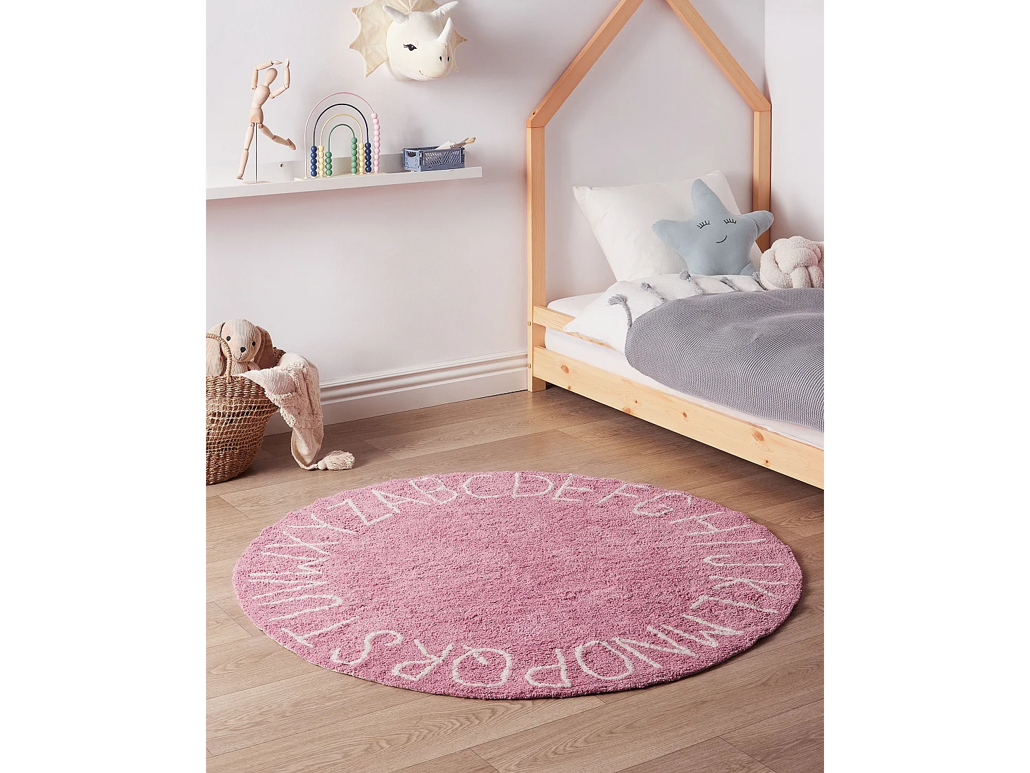 Tapis enfant VURGUN Rose ø 120 cm Coton