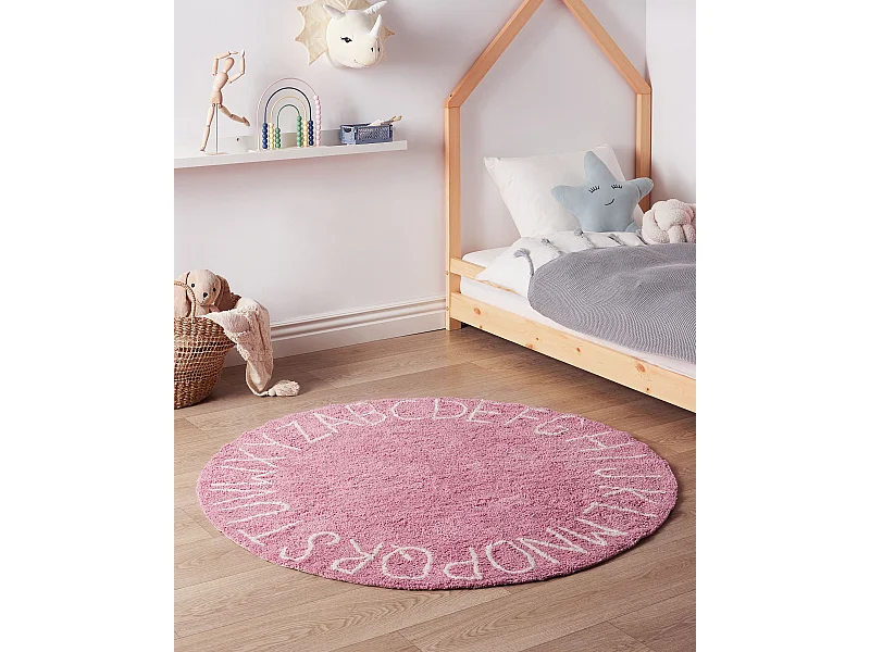 Alfombra de algodón rosa ø 120 cm VURGUN