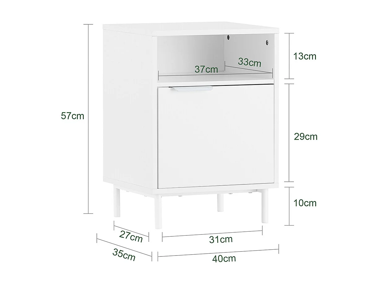 SoBuy FBT124-W Table de Chevet, Table de Nuit, Table d'Appoint, Bout de Canapé