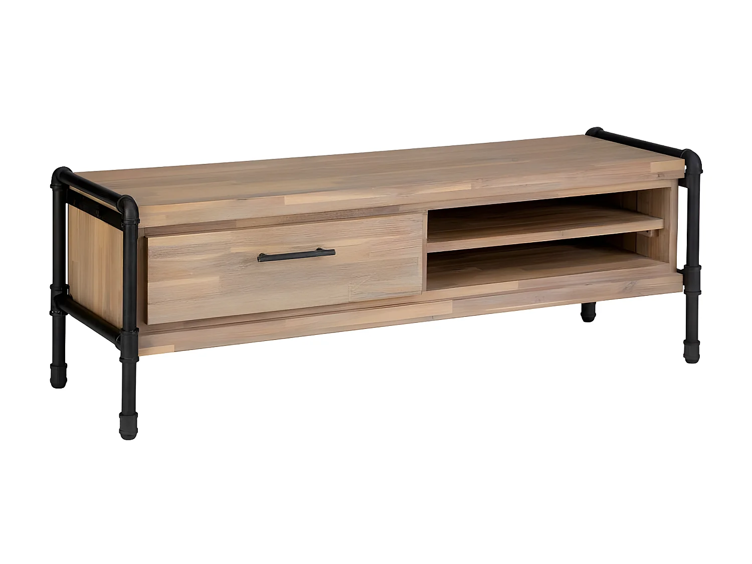 Meuble TV 1 Tiroir en Bois "Siam" 130cm Naturel