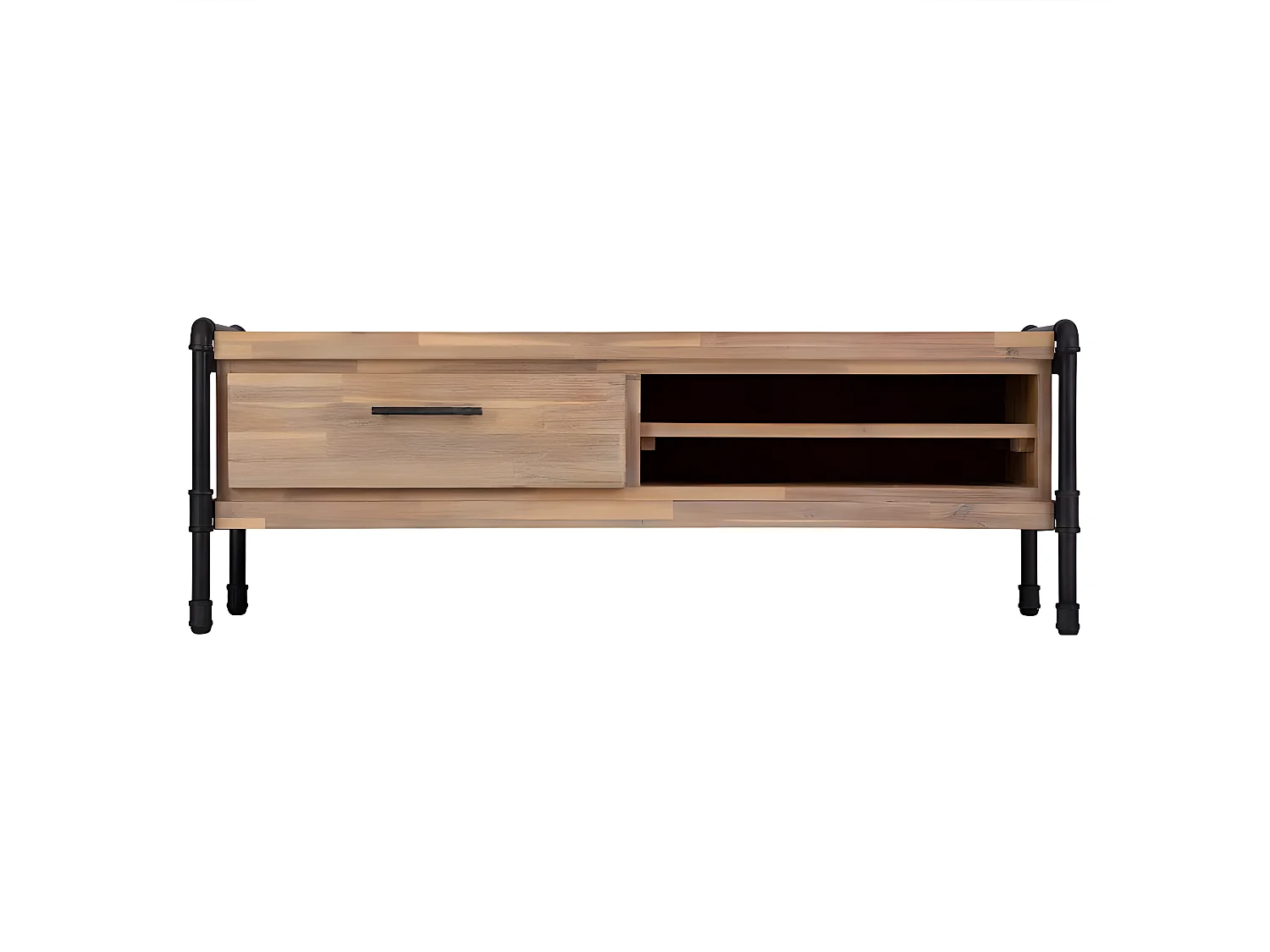 Meuble TV 1 Tiroir en Bois "Siam" 130cm Naturel