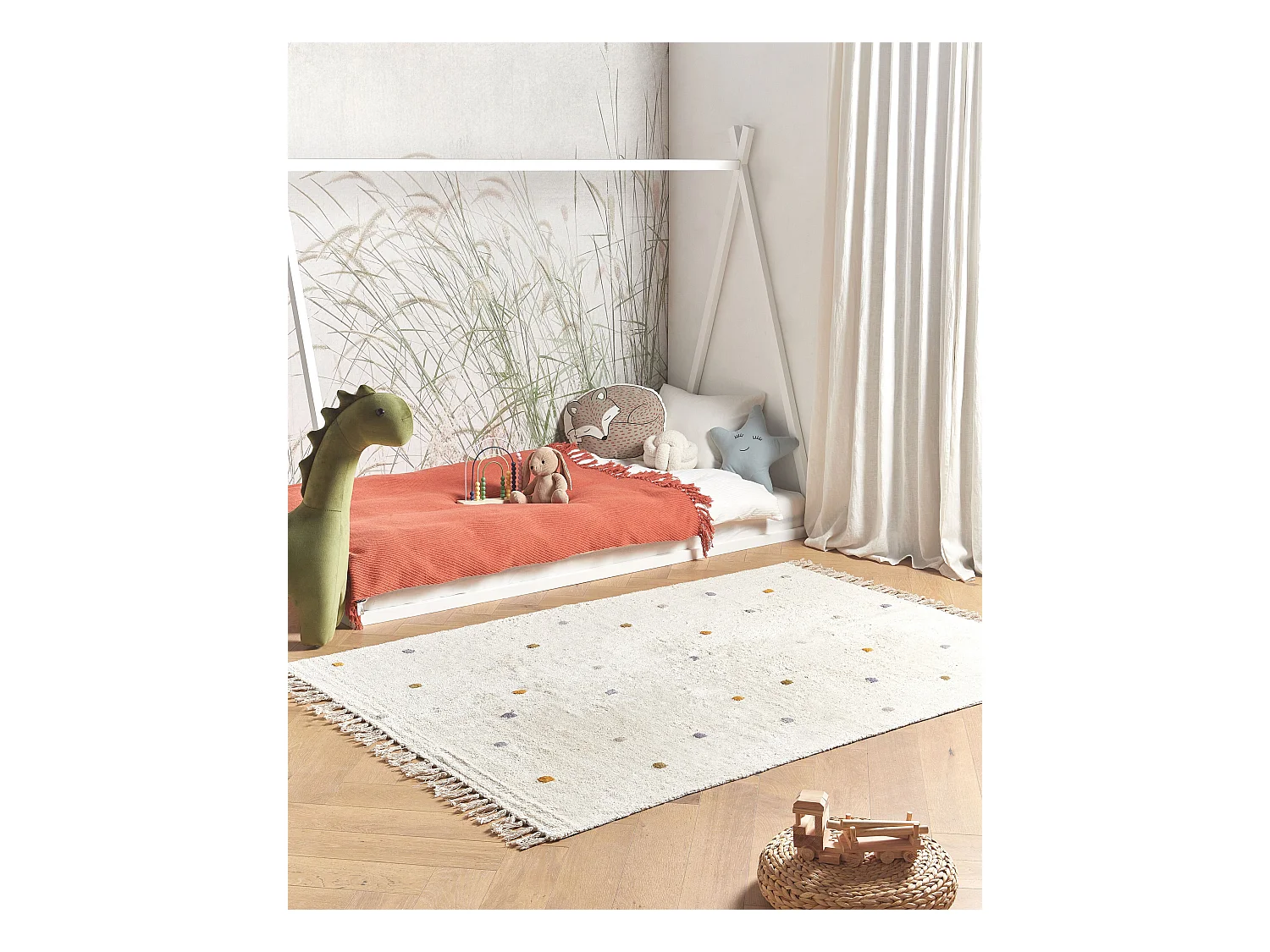 Tapis ASTAF Blanc cassé 140 x 200 cm Coton