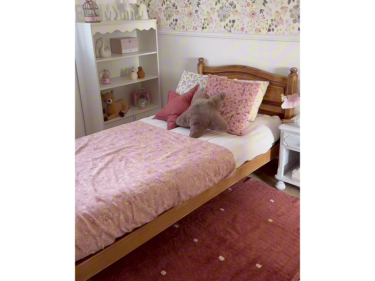 Tapis 140 x 200 cm en coton rouge clair ASTAF